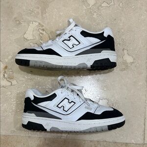 WORN ONCE!! New Balance White and Black Low-Top Sneakers